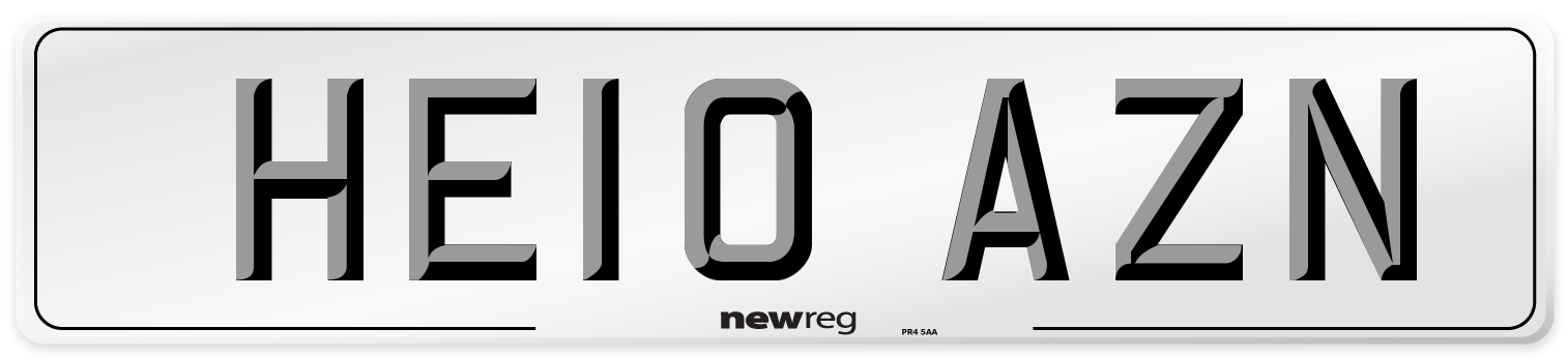 HE10 AZN Number Plate from New Reg